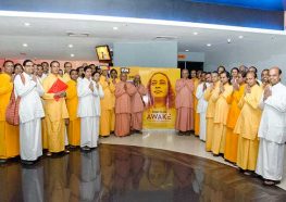 YSS Monks after watching film Awake: The Life of Yogananda in Ranchi