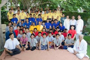 Boys with volunteers and monks, memories for a lifetime.