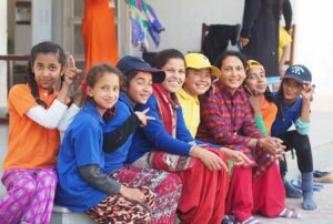 Happiness writ large on the faces of the children's camp participants.