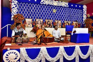 Brahmachari Achyutananda sings bhajan, Dakshineswar.