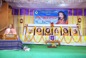 Swami Madhavananda leads prayer, Bhimavaram.