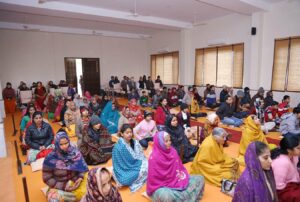 Group meditation, Agra.