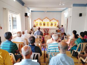 Group meditation, Mysuru.