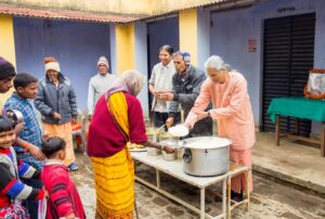 feeding in leprosy colony.