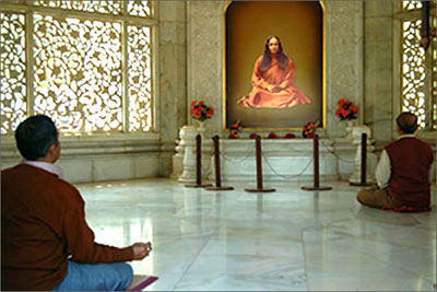 Devotee Meditating in Smriti Mandir, Ranchi