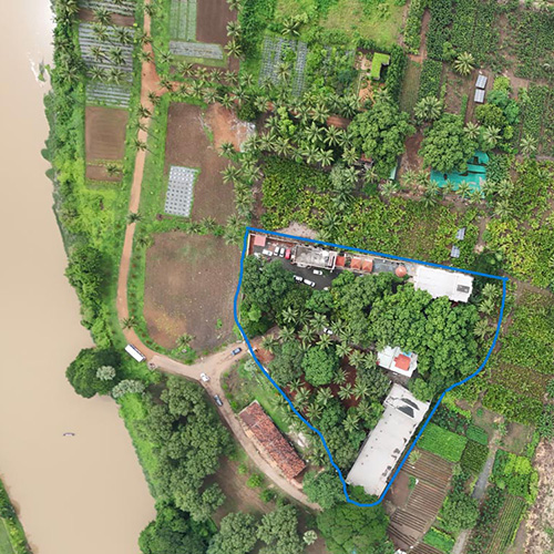 YSS Rajahmundry Retreat Facility Alongside Godavari River – Drone View